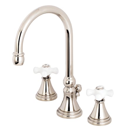 Kingston Brass 8" Widespread Bathroom Faucet, Polished Nickel KS2986PX